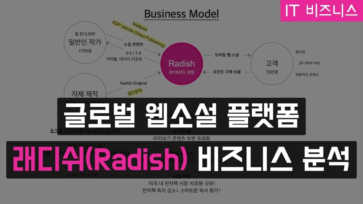 760억원 투자유치, 글로벌 웹소설 플랫폼 - 래디쉬(Radish) 비즈니스 분석