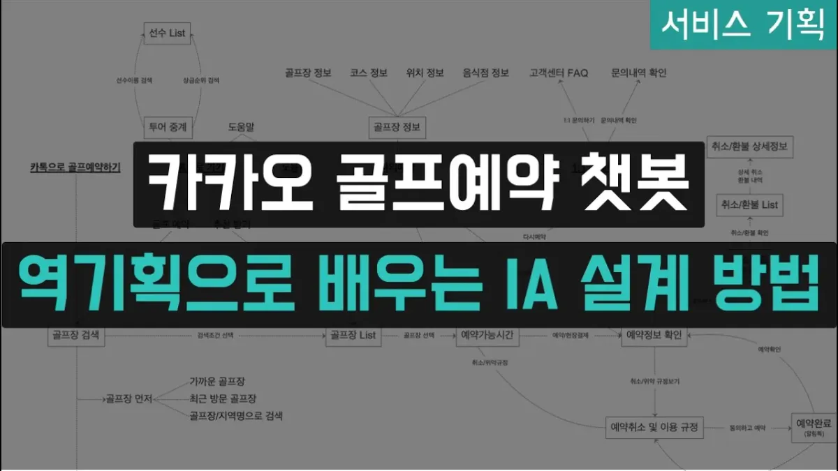 카카오 골프예약 챗봇 역기획으로 배우는 IA 설계 방법!