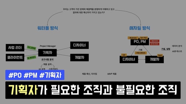 기획자가 필요한 조직, 필요없는 조직! (PO, PM, 기획자)